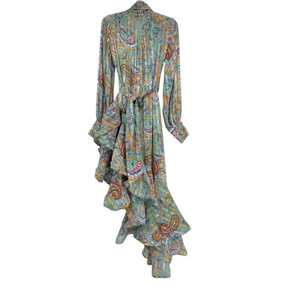 ELLIATT Adria Dress Wrap Asymmetrical Paisley Print Size Medium MSRP $319 - Picture 7 of 15